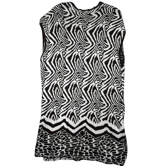 Chico's Open Front Cardigan Sweater Vest L Size 3 Lightweight Zebra Print Mature - Picture 3 of 10